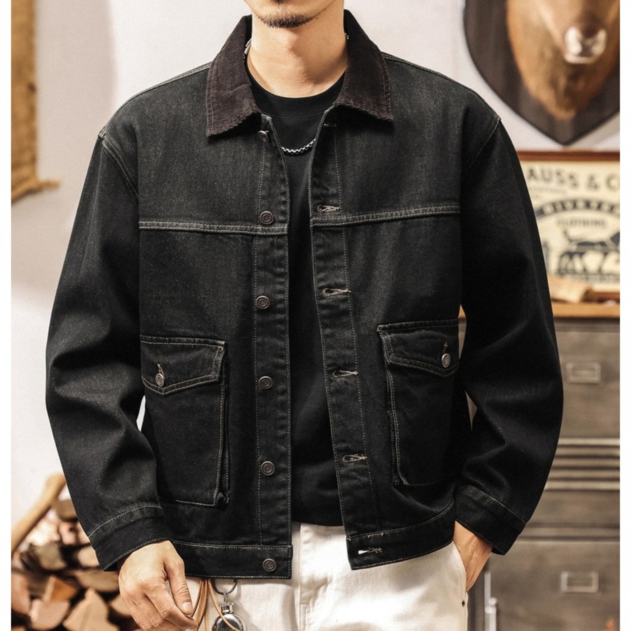 Work Jacket Style Denim Jacket ◇H0811