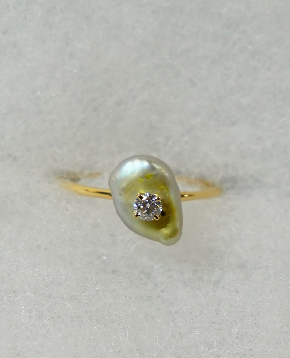 (SV)Thalatta stone ring Pearl×Moissanite