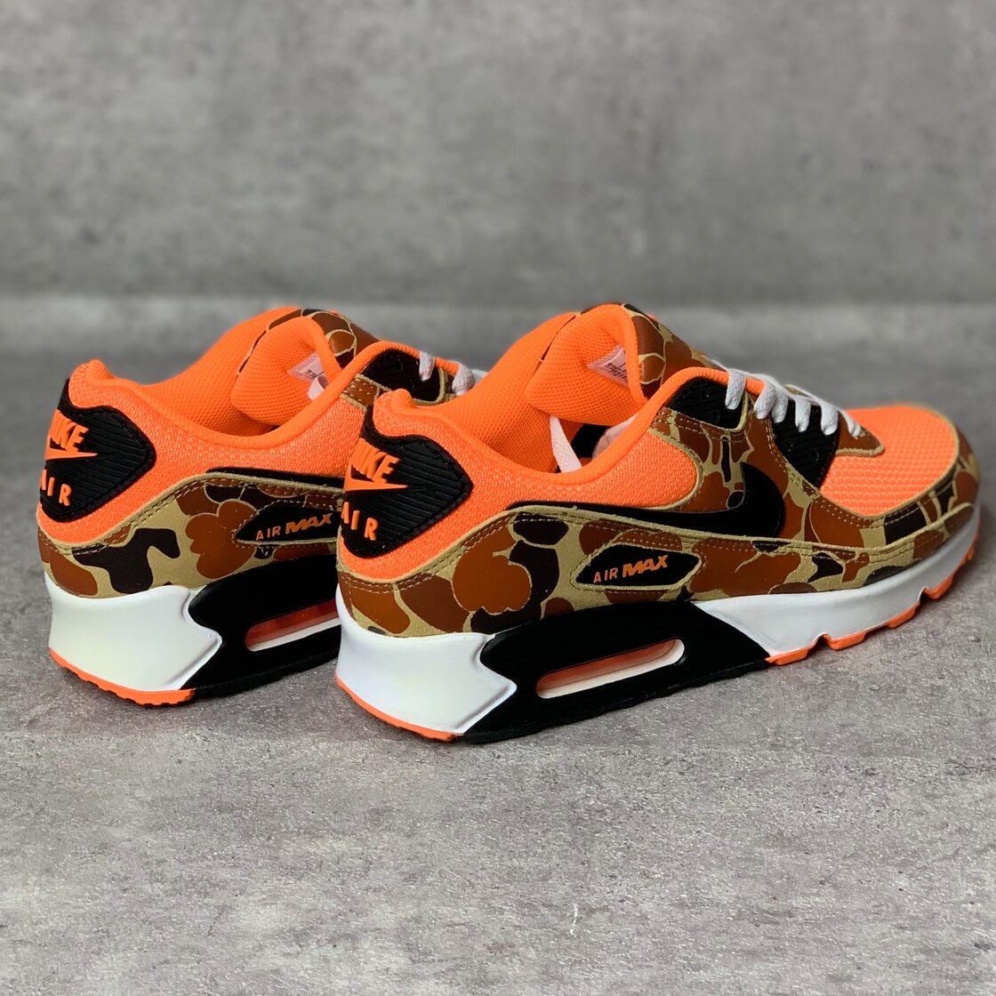 ナイキ NIKE エアマックス90 ダック カモ スニーカー オレンジ 28cm 