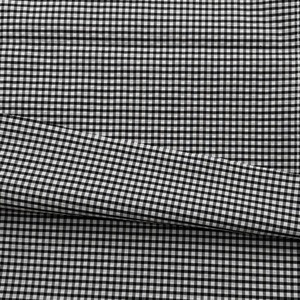 ★TC412◆3m◆ナイロンポリウレタン混弱ストレッチ防水加工生地◆チェック◆オフホワ×ブラック