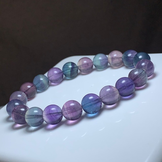 20.透明度高☆美グラデーションフローライト・ブレスレット