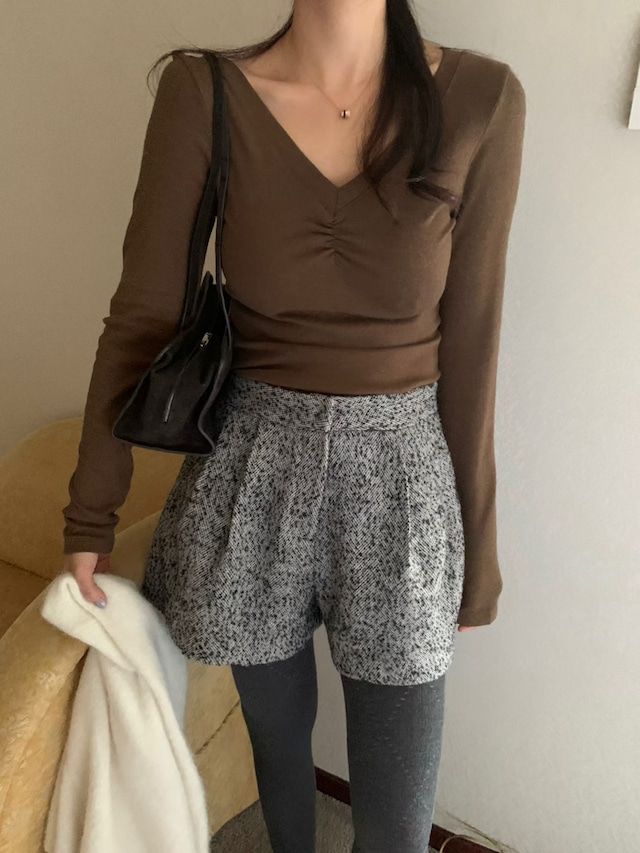 (予約) pretty young thing / Return tweed pants 2color