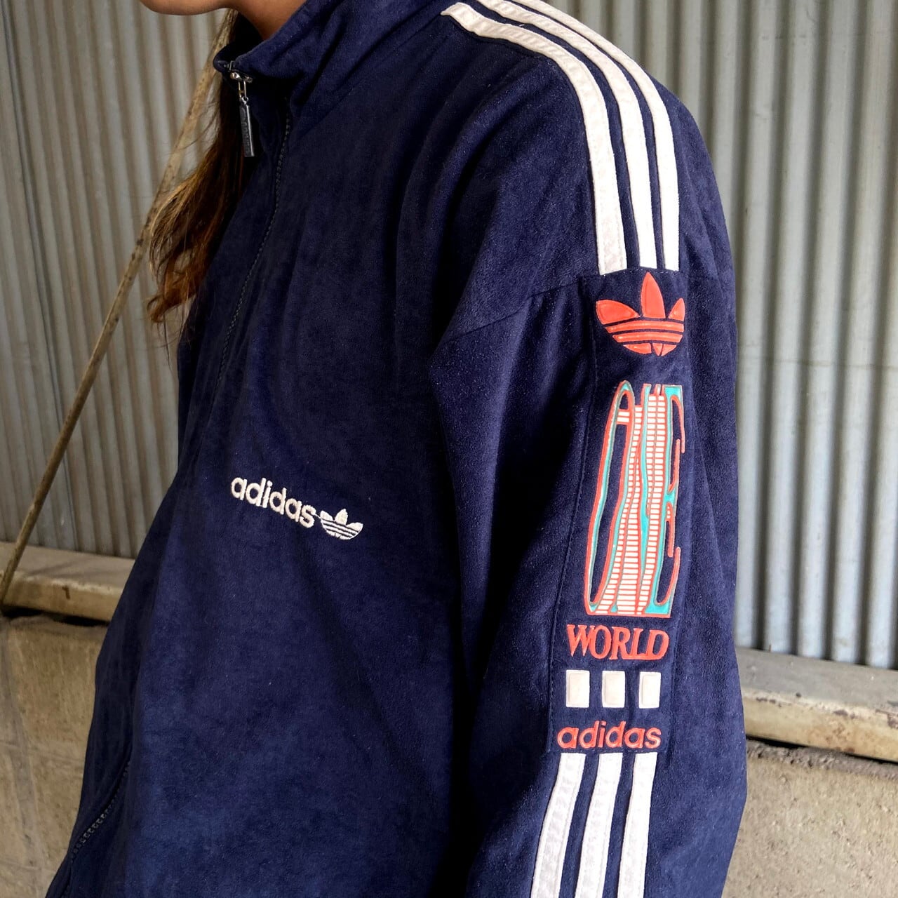 80〜90年代 フランス製 adidas アディダス ベロアジャージ ONE WORLD