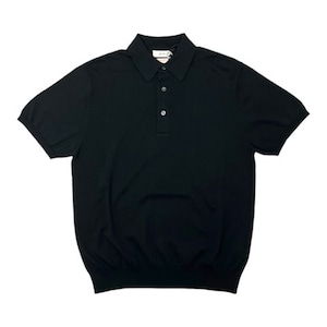 GIM(ジム)14G Sea Island Cotton Knit Polo/BLACK