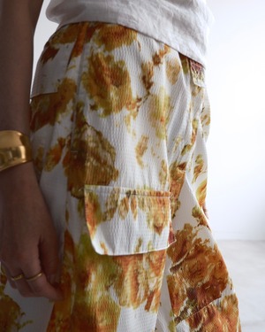 DRIES VAN NOTEN　FLORAL-PRINT WIDE CARGO PANTS