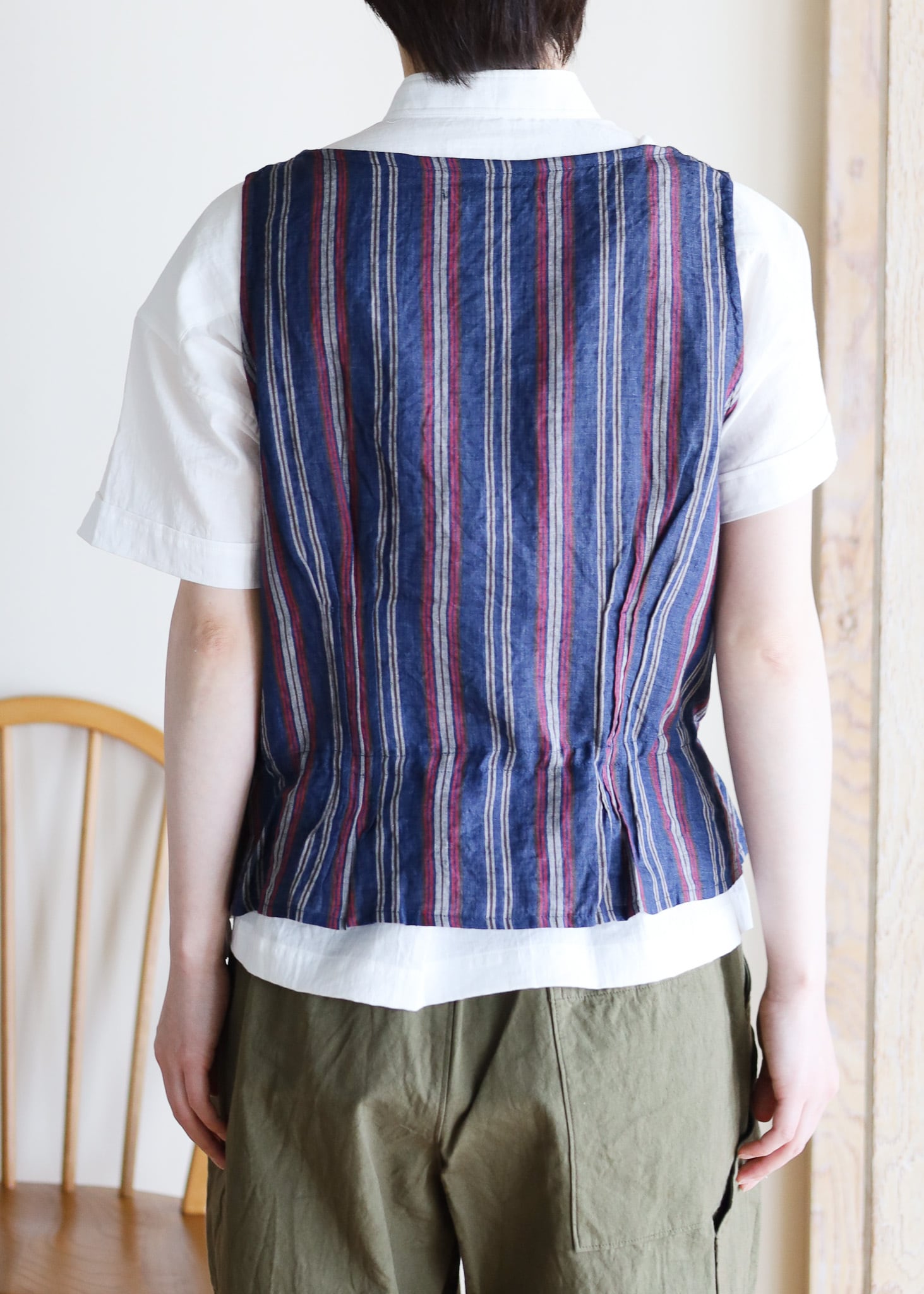 Vlas Blomme - Vintage Stripe ビスチェ - Navy / Grey Brown | merle