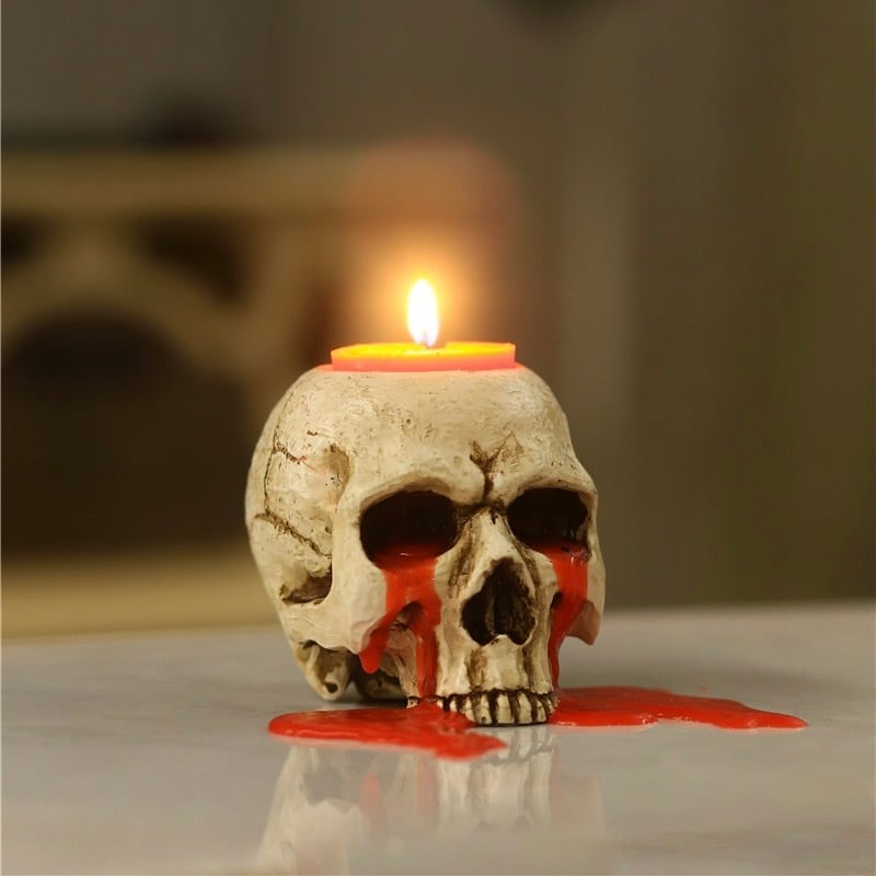 スカルの呪いと黒魔術 スカルキャンドルホルダー M23554 | 奇妙な洋装