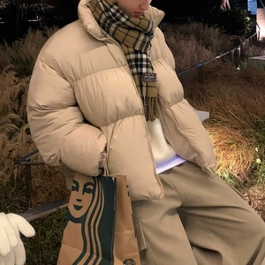 シンプルスタンドカラーパッドブルゾン　1010