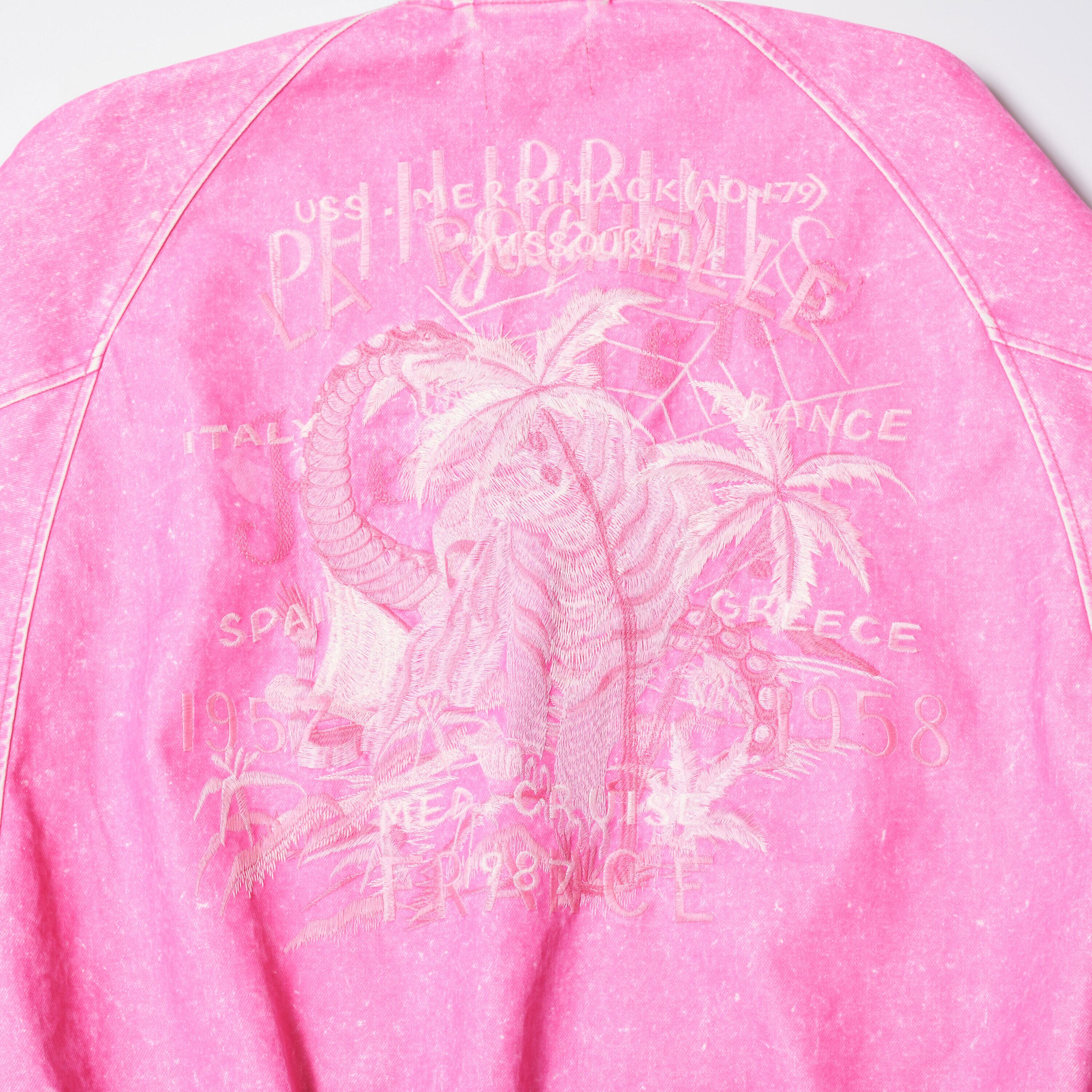 25AW】doublet FLOCKED DENIM SOUVENIOR JACKET (PINK) 25AW20BL237