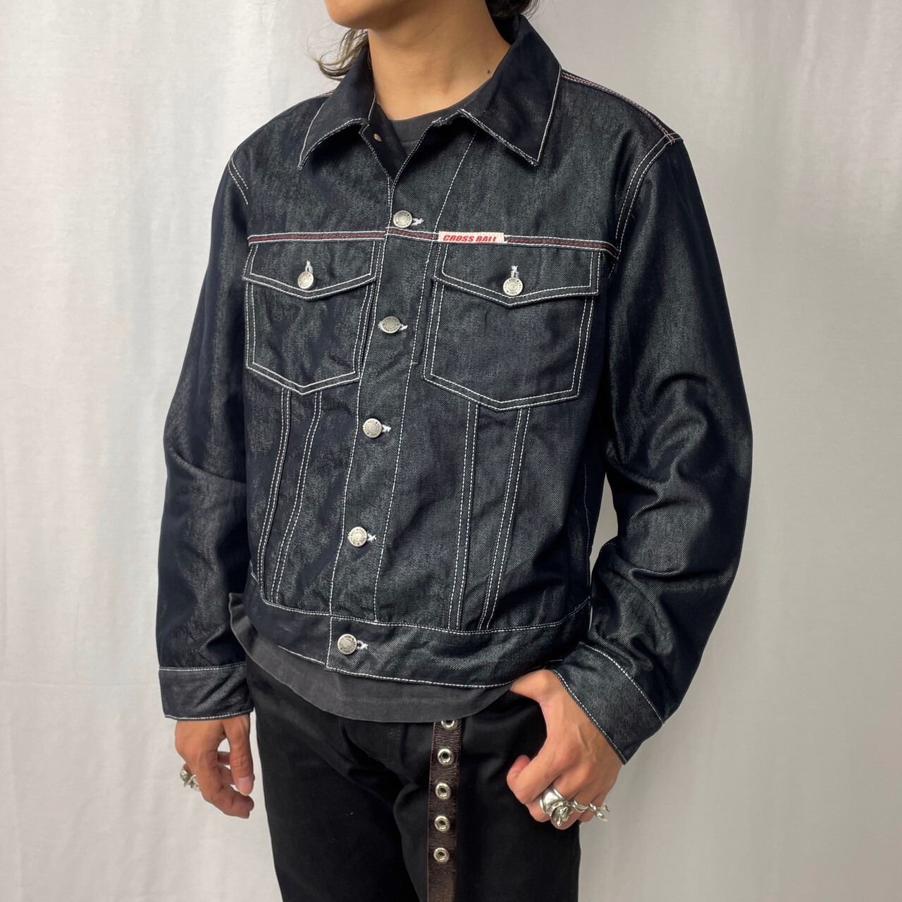 CROSS BALL USA WEAR デニムジャケット メンズM-L相当 古着 ビンテージ 