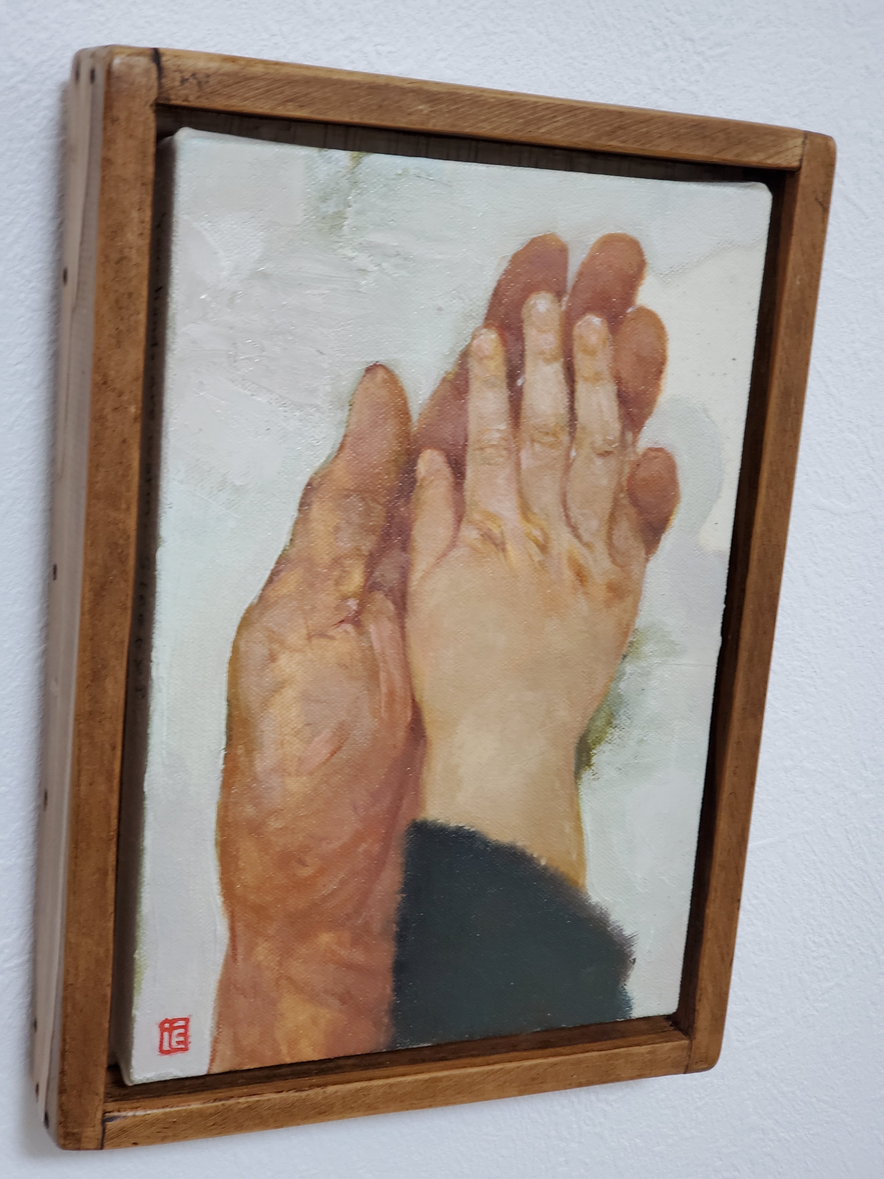 油絵】手あったかいね 眠いんじゃないの？ | Pay ID