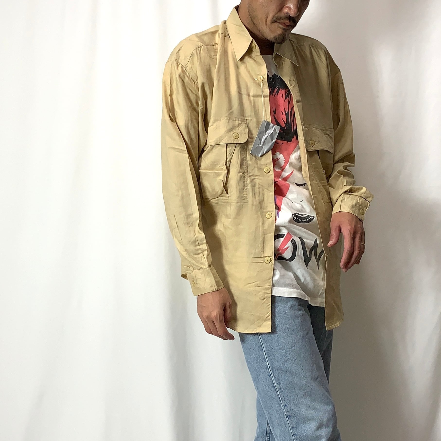 vintage old 80s 90s Deadstock GOOUCH Rayon Shirt デッドストック