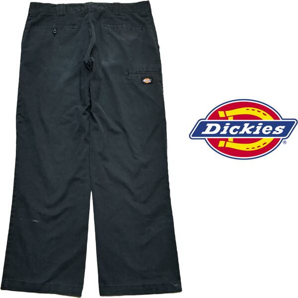 1点物◇Dickiesディッキーズ黒870ポケット付ワークパンツ古着メンズ34
