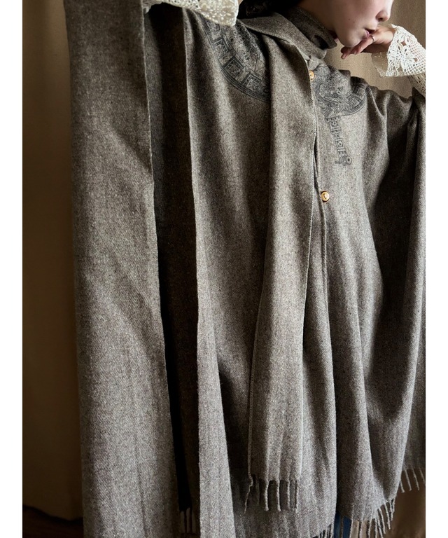 ethnic pattern import cape coat-5038-10