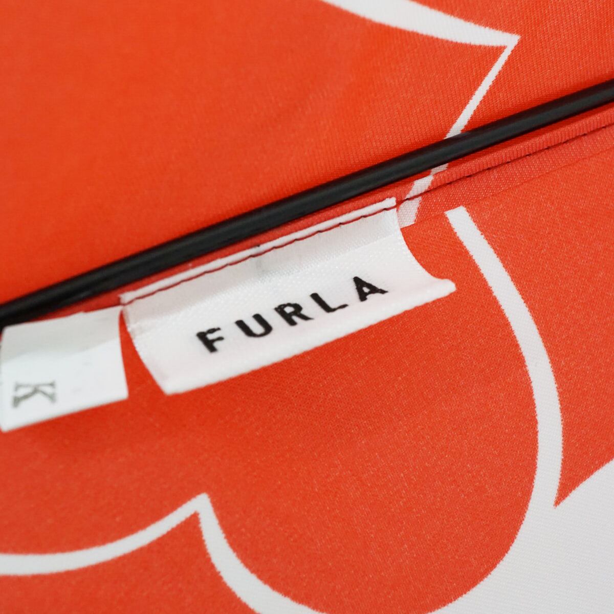 傘 FURLA フルラ USED美品 レッド ハート ロゴ UV 長傘 ブランド