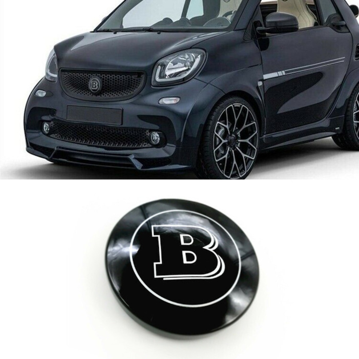 バッジ エンブレム B フロントグリル レーダー非対応 Brabus Smart 