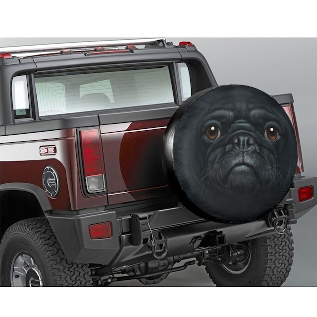 Spare tire cover -black pug-　　car-2