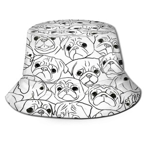 Hat  -pug crowd-  White　　cap-03
