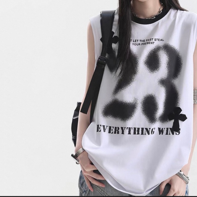 グラフィックプリント ノースリーブ Tシャツ◆ 2col   BL0544