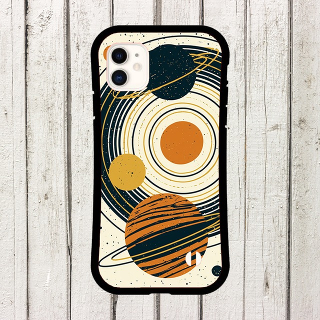 受注生産 iPhoneケース 大きな惑星と円軌道の星図｜天体図 STAR066C