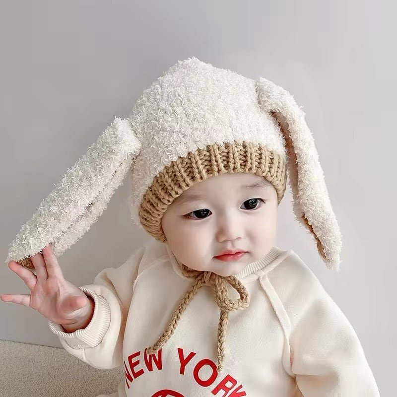 ⭐︎ Beige fluffy bonnet with rabbit ears うさぎ 耳付き 帽子 ⭐︎ Beige fluffy bonnet with rabbit ears うさぎ 耳付き 帽子