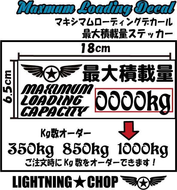 マキシマムローディングデカールF タイプ2【2枚】最大積載量ステッカー