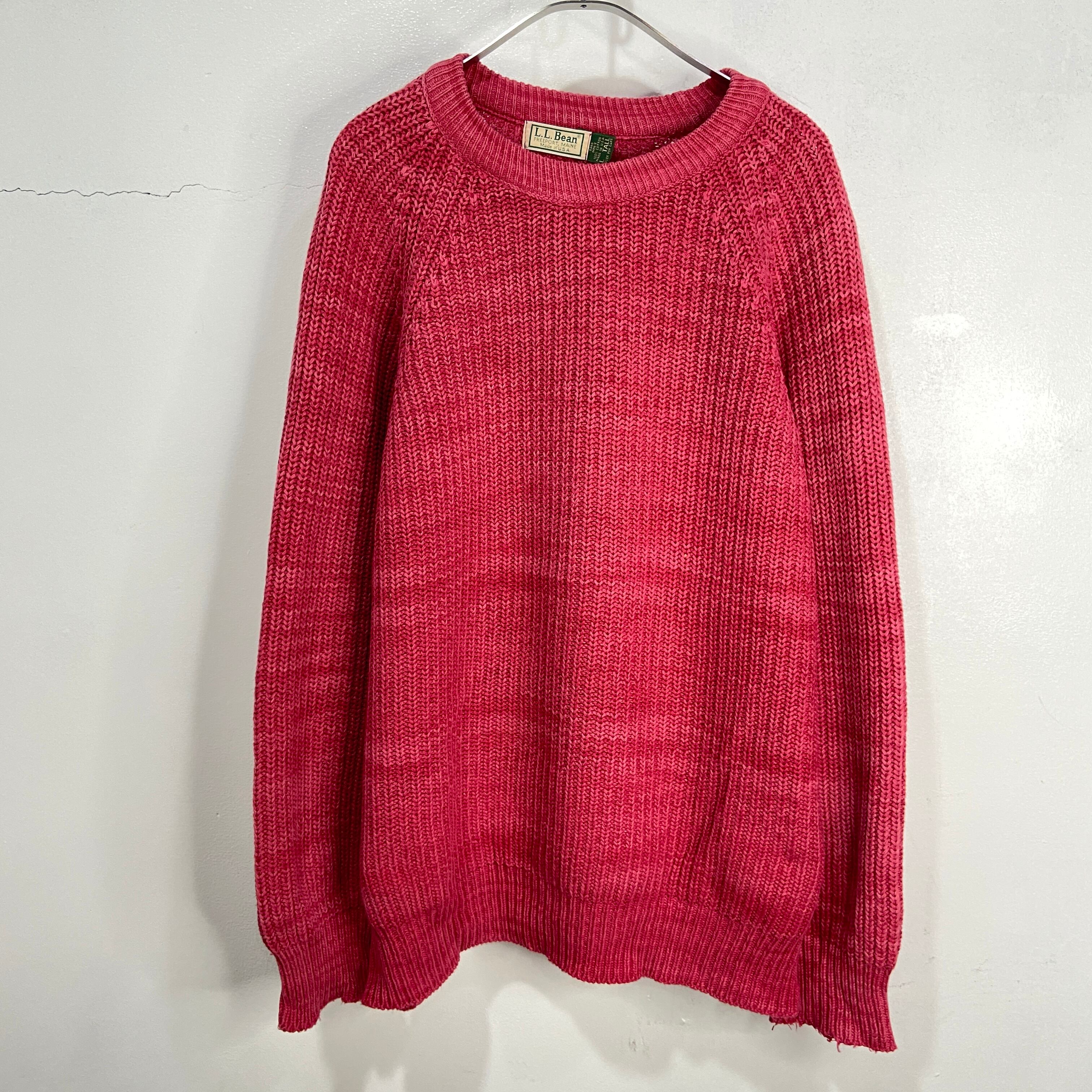 80s USA製 L.L.Bean コットンニット セーター 赤 L ビンテージ | 古着 