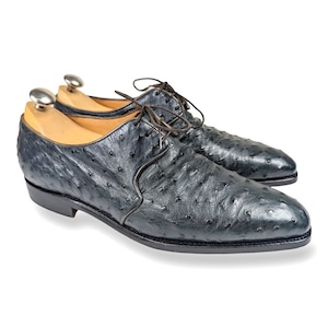 ★定価40万円超・極上品★ キートン Kiton　極上オーストリッチレザーダービー　ダークブルー　サイズ8