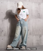 ◆ハート刺繍 リンガーネックTシャツ◆ng-55215