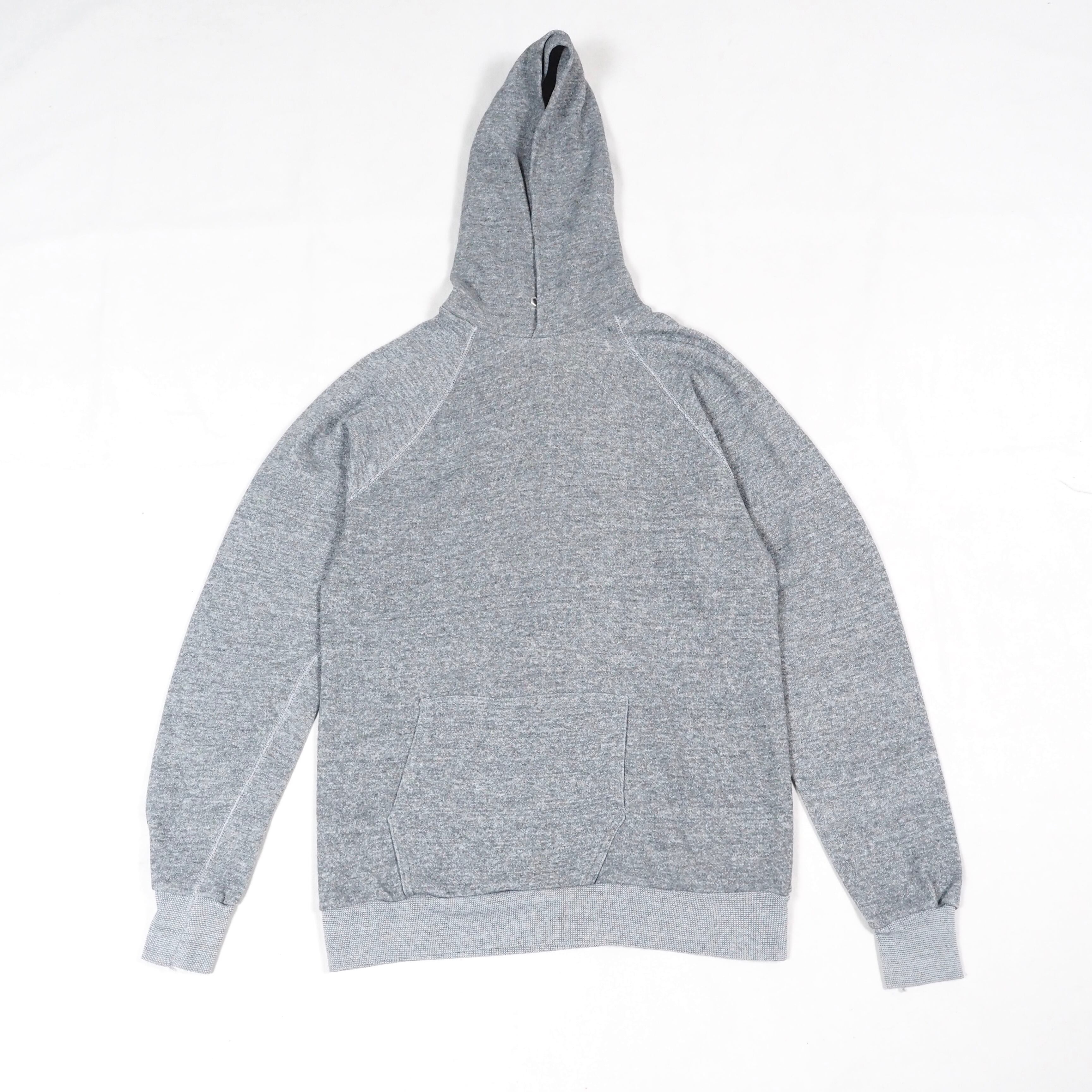 80's TULTEX raglan sleevesweat hoodie L /USA製 スウェットパーカー 杢グレー