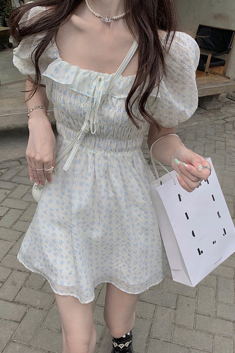 カラードレス サマースタイルスカート フローラル 夏物 花柄 スクウェア クレセントシティ637444413