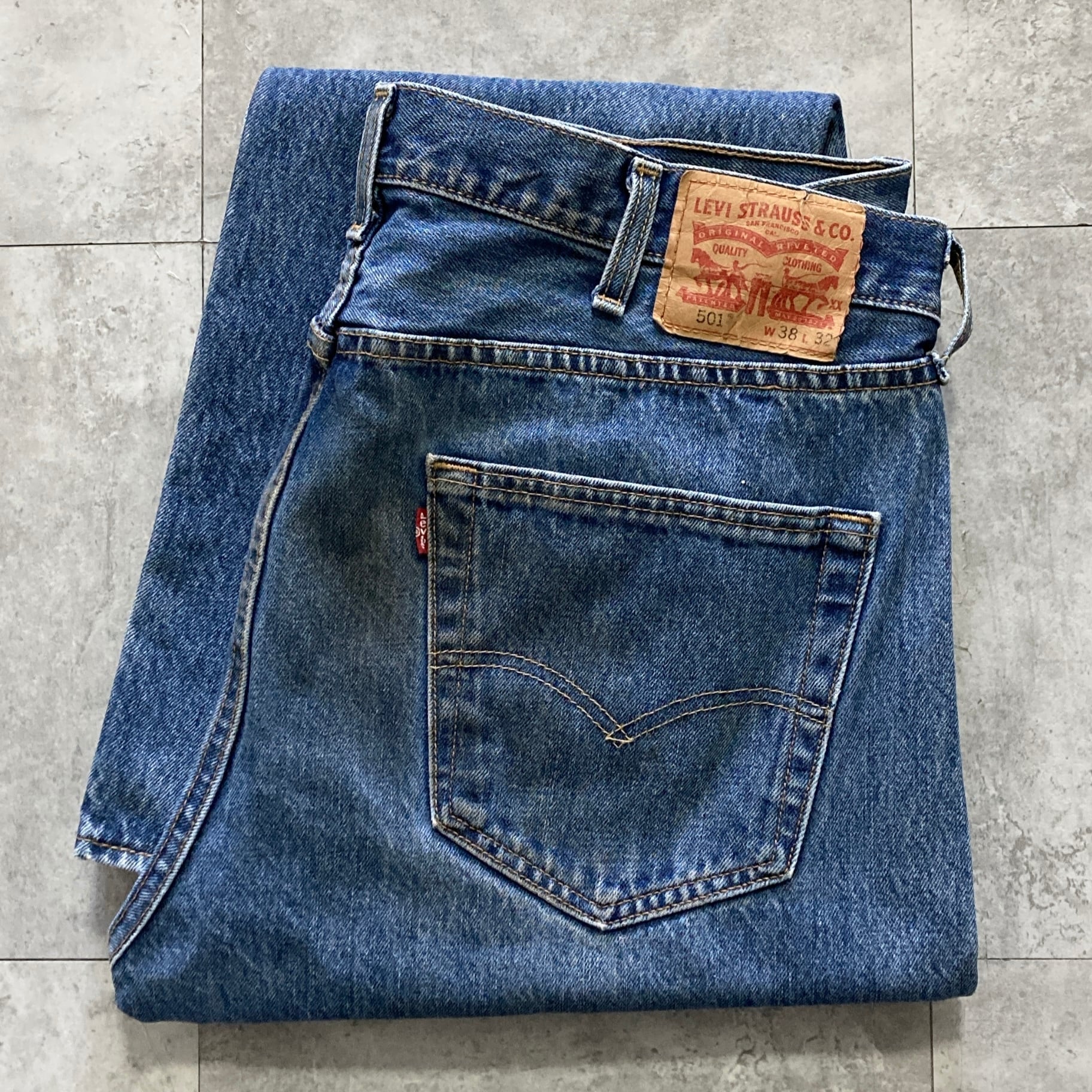 W30 L36】90's US.Levis 501 リーバイス バレンシア工場(555) ボタン裏