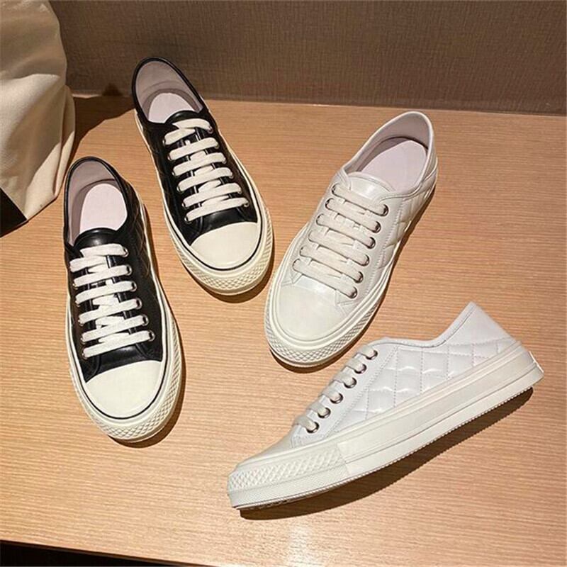 【新作】【送料無料】 平底増加プラットシューズレディースダイヤモンドストライプホワイトシューズスモールフレグランスカジュアルシングルシューズ 靴 10b326029174357