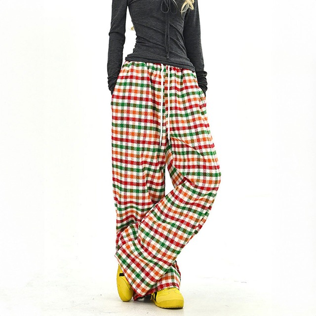 レトロマルチチェックパターンパンツ 1col   R01731