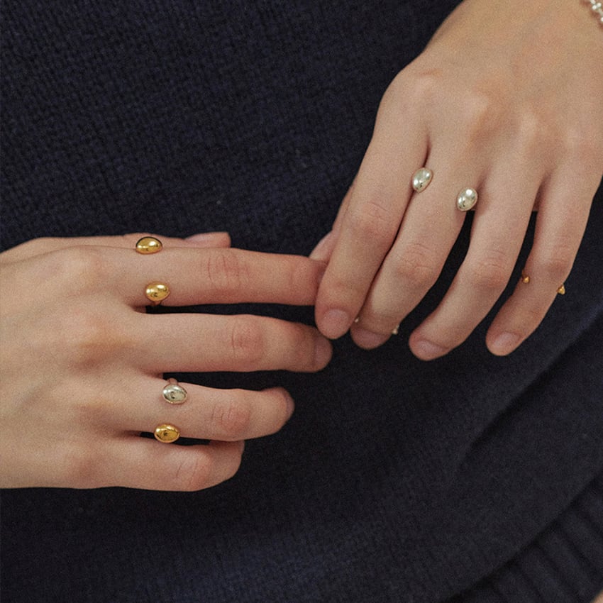 two-tone open ring　J00203