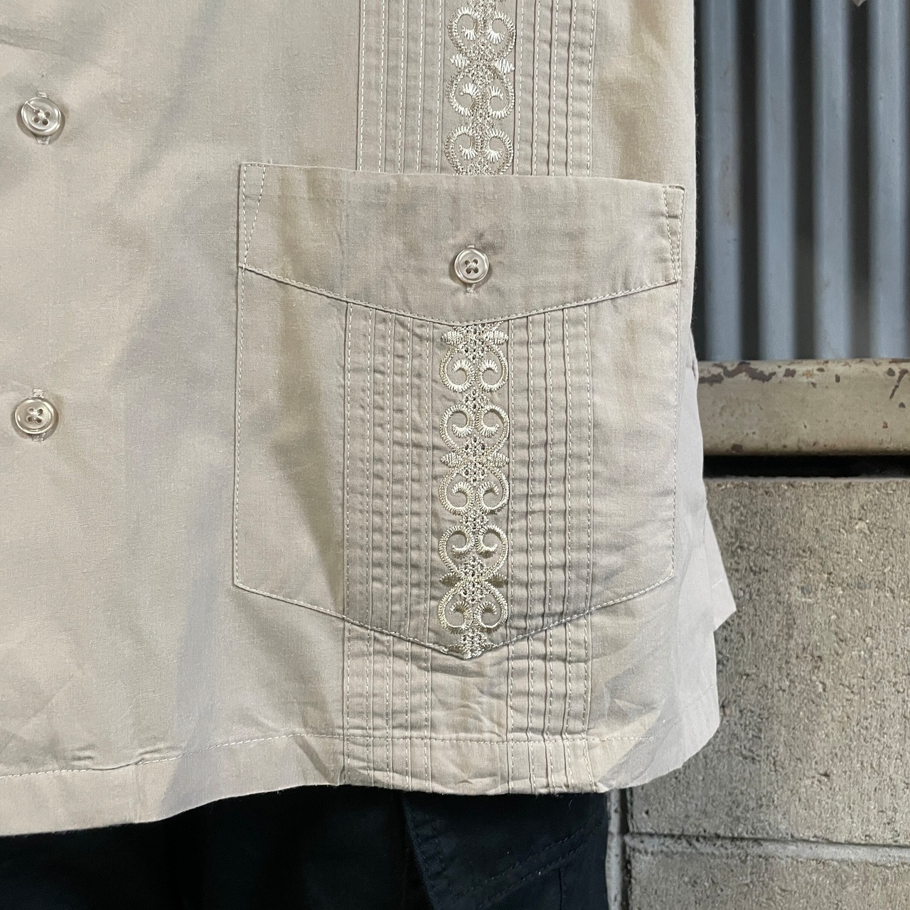 90年代〜00年代 TropiCool 半袖 刺繍 キューバシャツ メンズL 古着 90s 