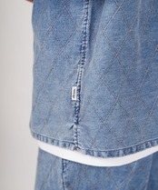 【#Re:room】VINTAGE DIAMOND QUILT STITCH DENIM SHIRTS［RES093］