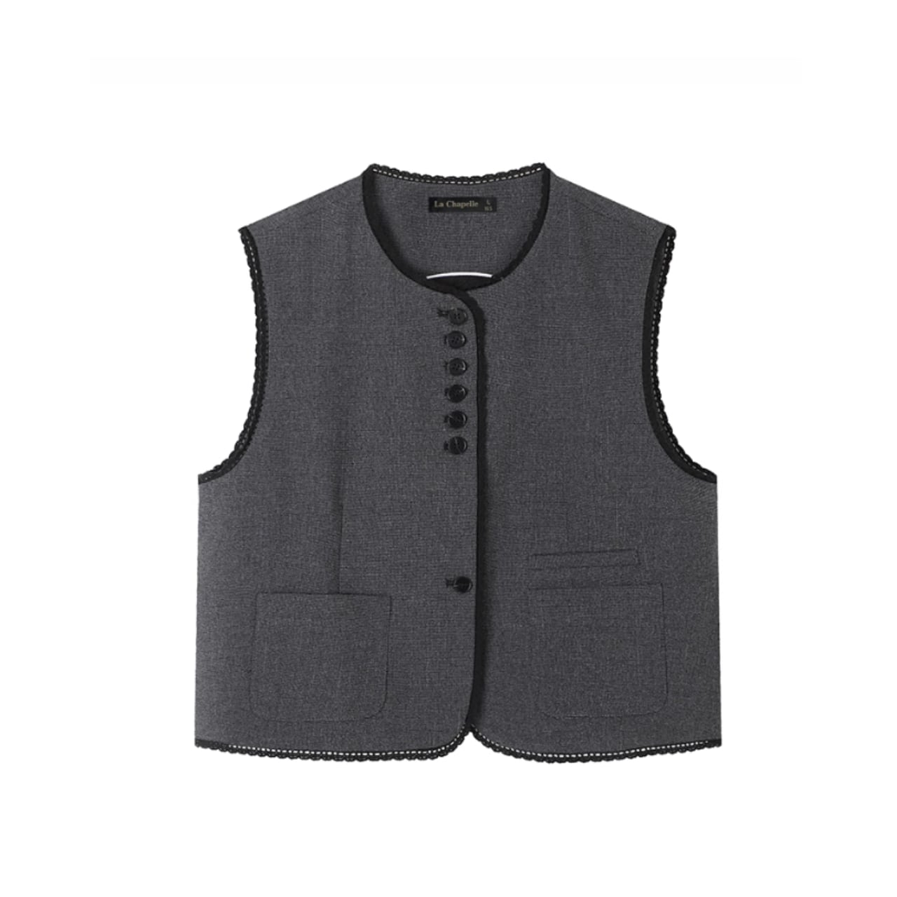 Étoile Gris Lace Trim Vest F0469