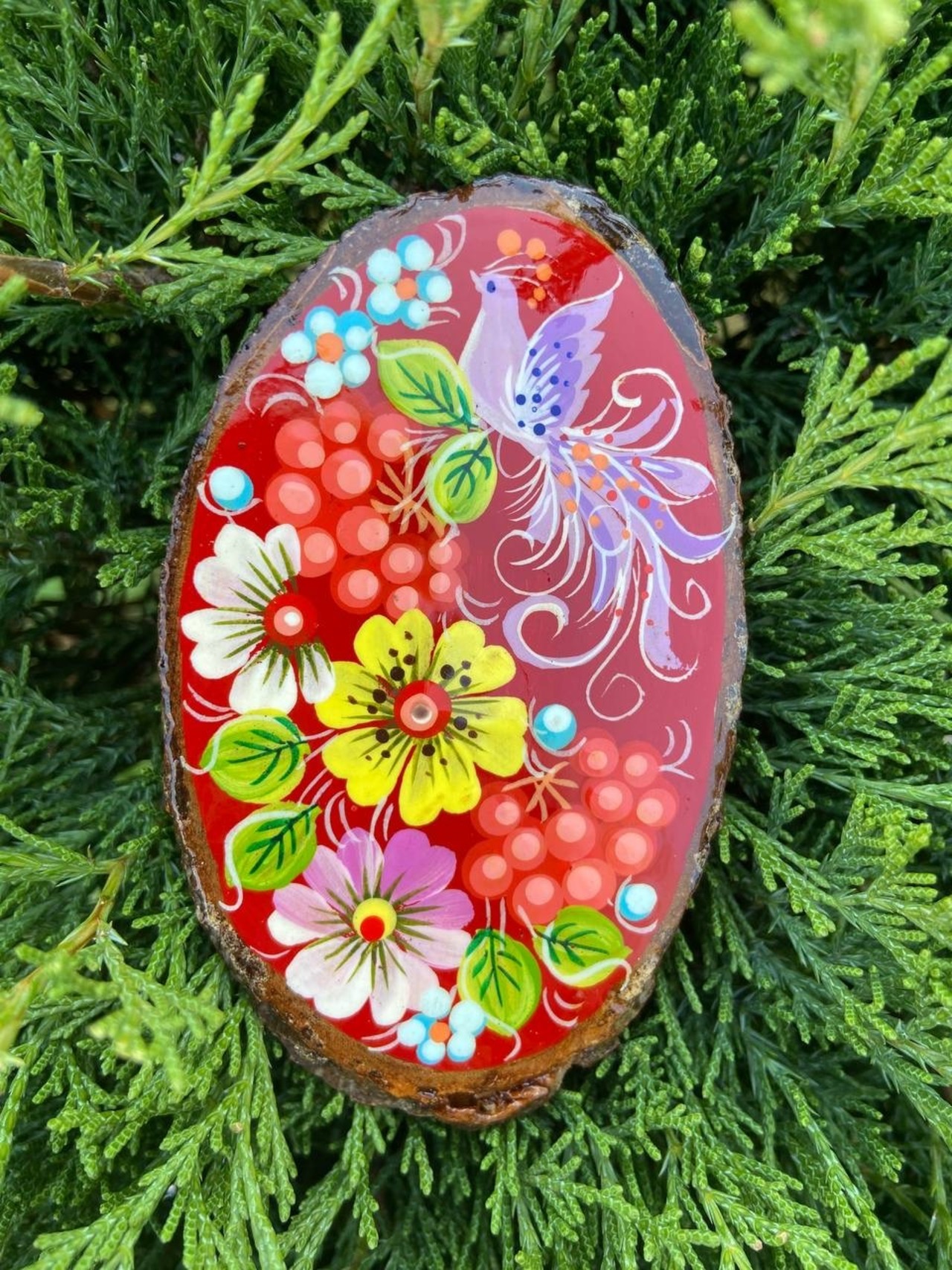 ペトリキフカ塗りのマグネット ペトリキウカ村（Khomenko製作） - 2