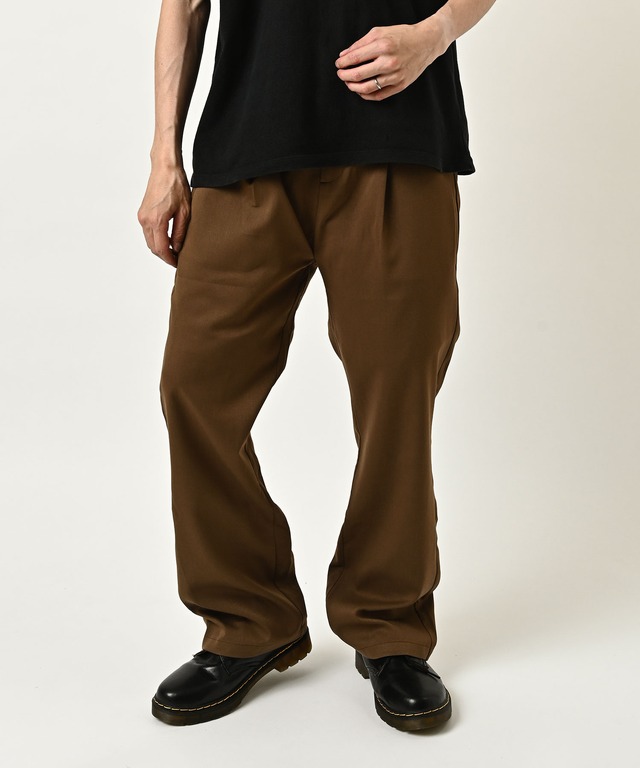 Revertical Single-pleat straight-leg trousers (GRY) RV9365