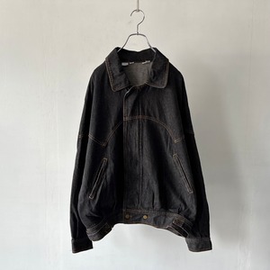 dolman sleeve design black denim jacket