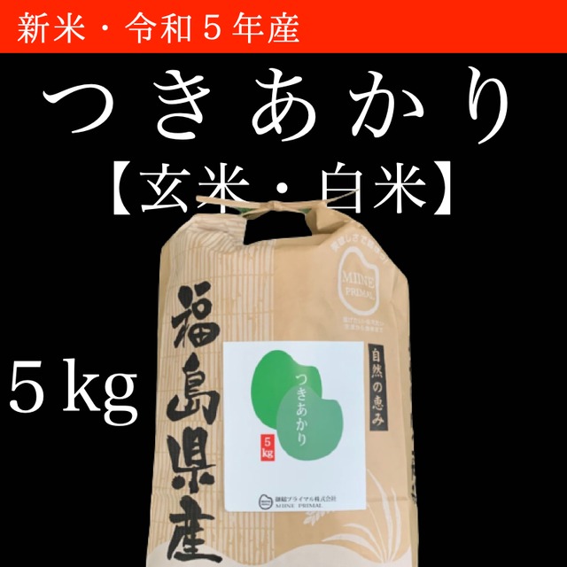 令和5年産 つきあかり｜5kg×1袋（紙袋）玄米・白米【福島産・米農家直販・2023年産】