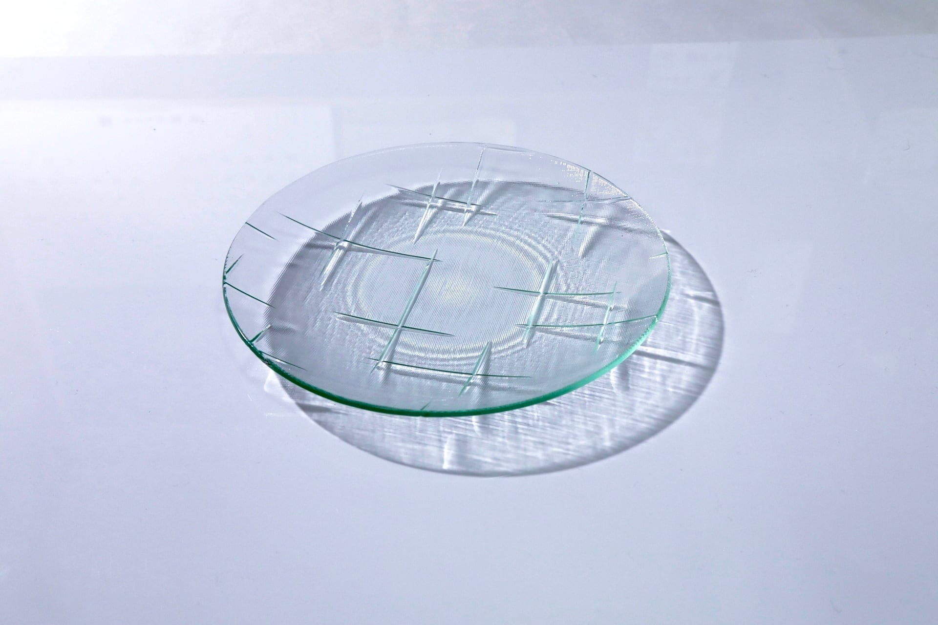 昭和型ガラス「かすり」 皿 円形 中(Φ150mm)