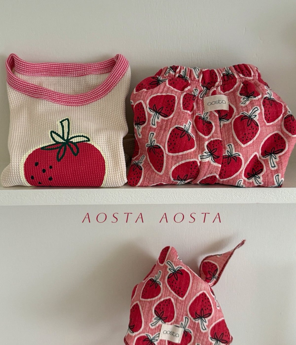 送料無料【予約】/ いちごTシャツ / aosta