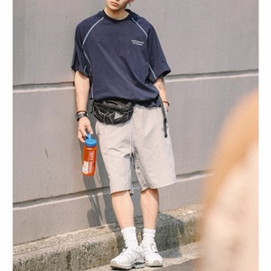 Minimal logo side slit shorts 1357