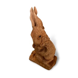 【ヴィンテージ 木製 作家物 うさぎ オブジェ】