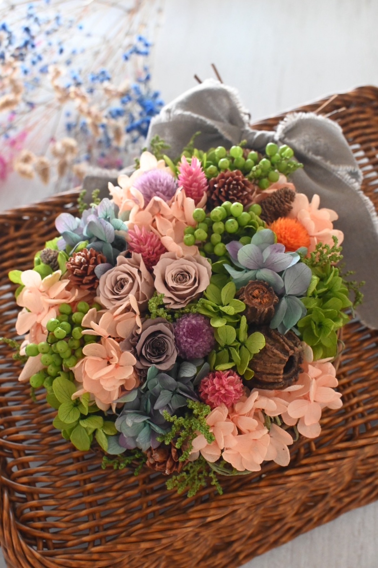 彩り豊かなしずくリース