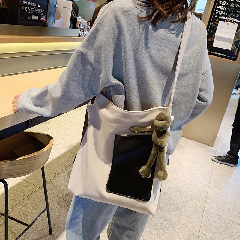 大容量バッグレディースバッグ2020新しい流行のファッションのすべての一致のキャンバスメッセンジャーバッグinsシンプルなショルダーバッグのバージョン Tiancai_Wing_Bag2820189