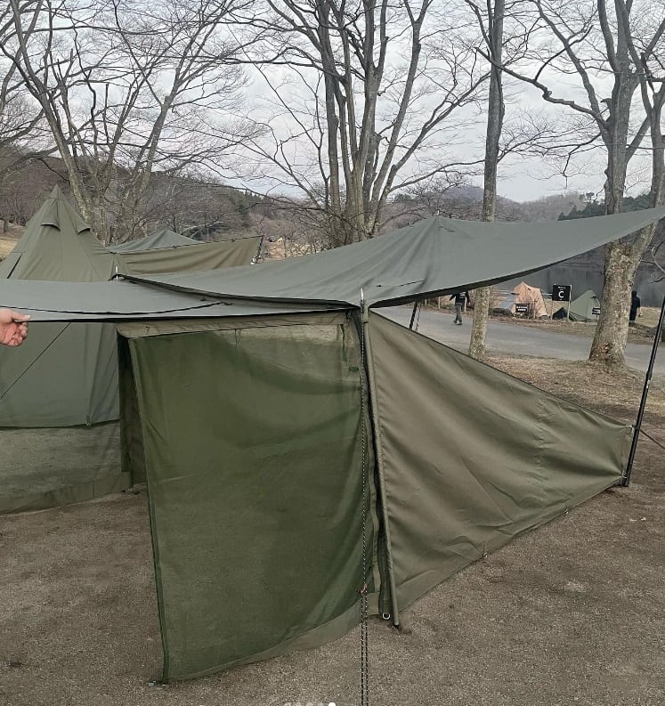 ZIBETALIAN ジベタリアン　蝦夷幕 zivetalian】蝦夷幕 (缶バッジ付き)軍幕 | OUTDOOR BASE MATSUMOTO