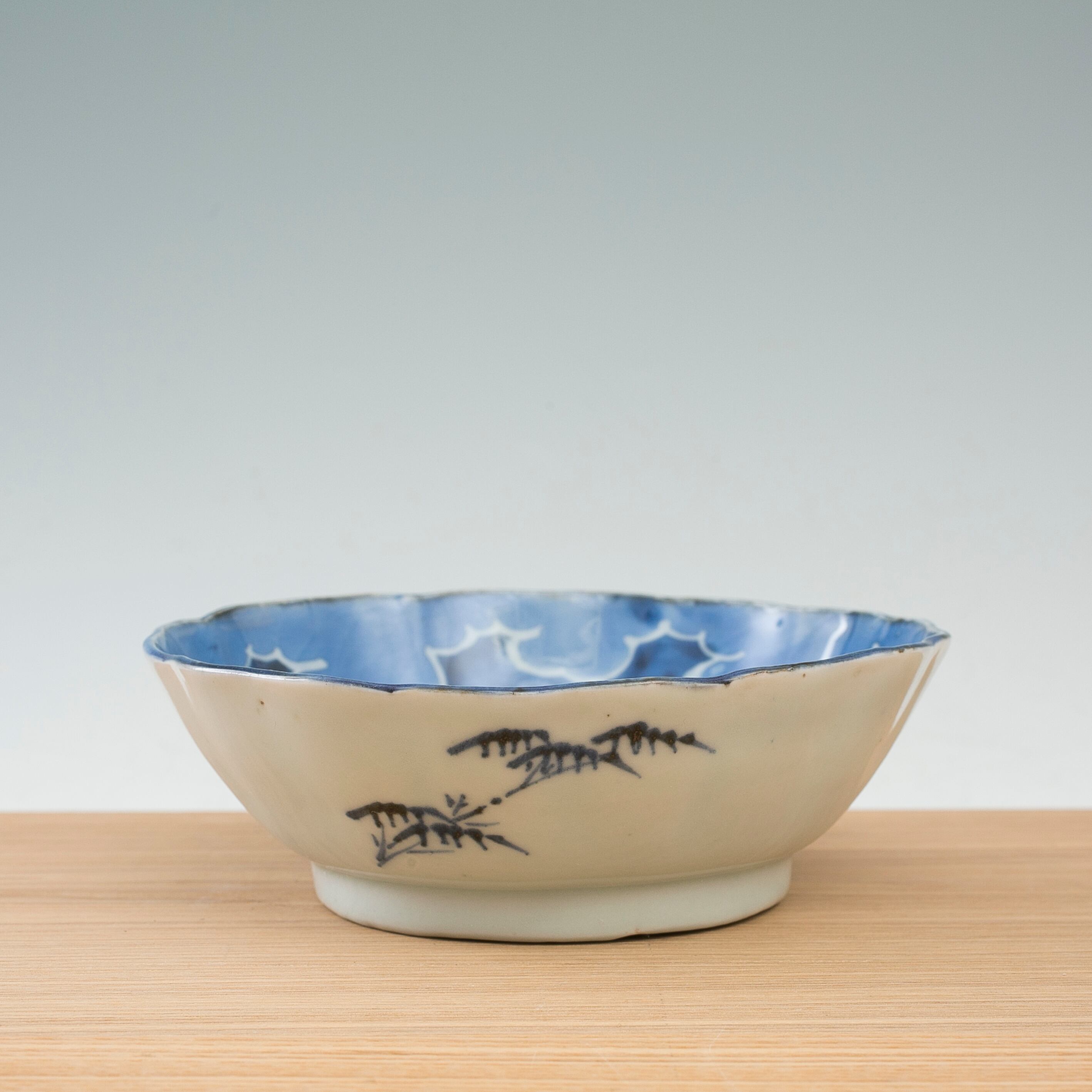 染付 雲鷺 なます皿 膾皿 吉祥文様 古伊万里 伊万里 染付 染白抜 墨